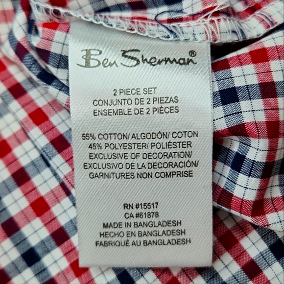 Ben Sherman Baby Boys' Red/Blue/White Short-Sleeve Button-Down Shirt, 24… - Picture 10 of 13